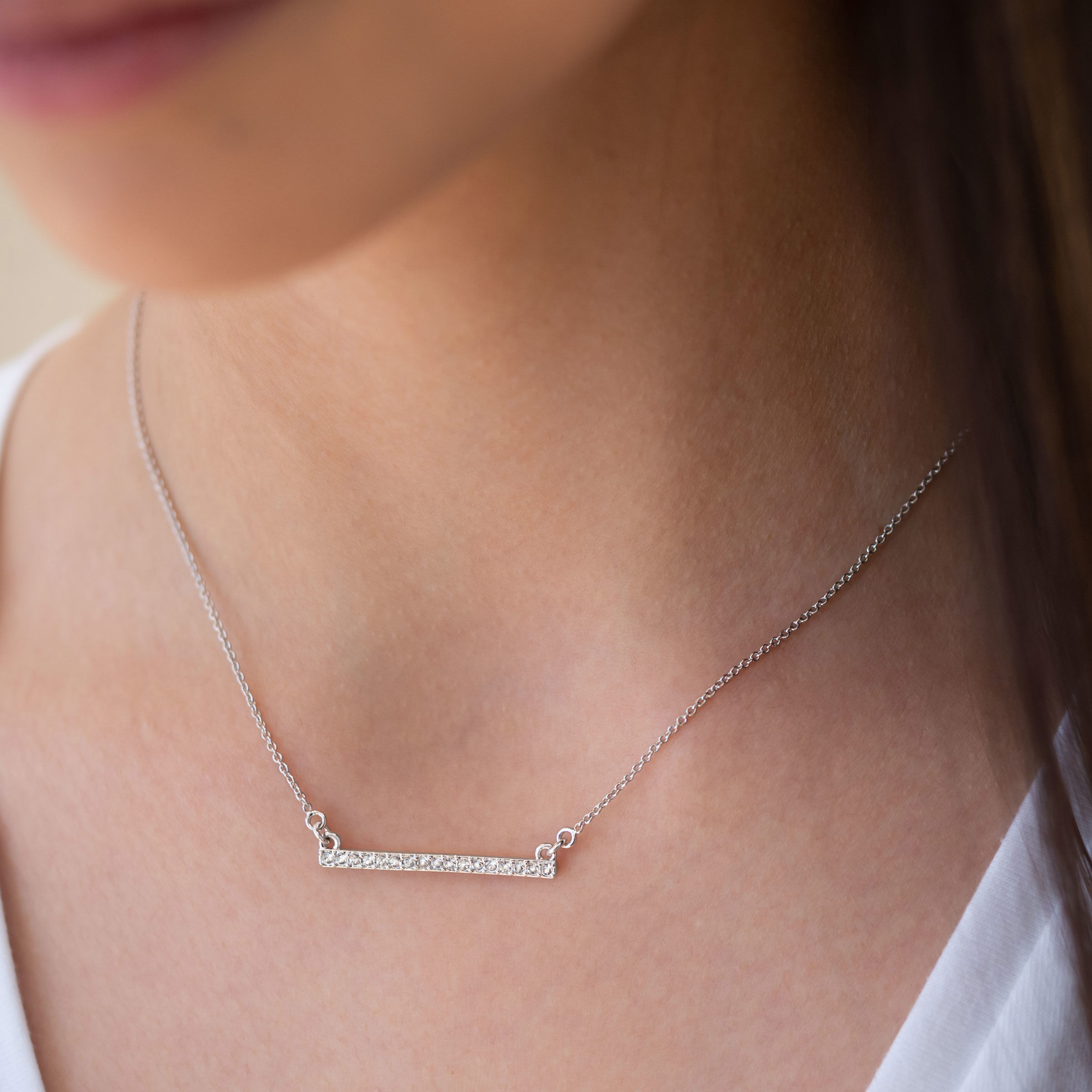 Pavé Bar Necklace — view 2