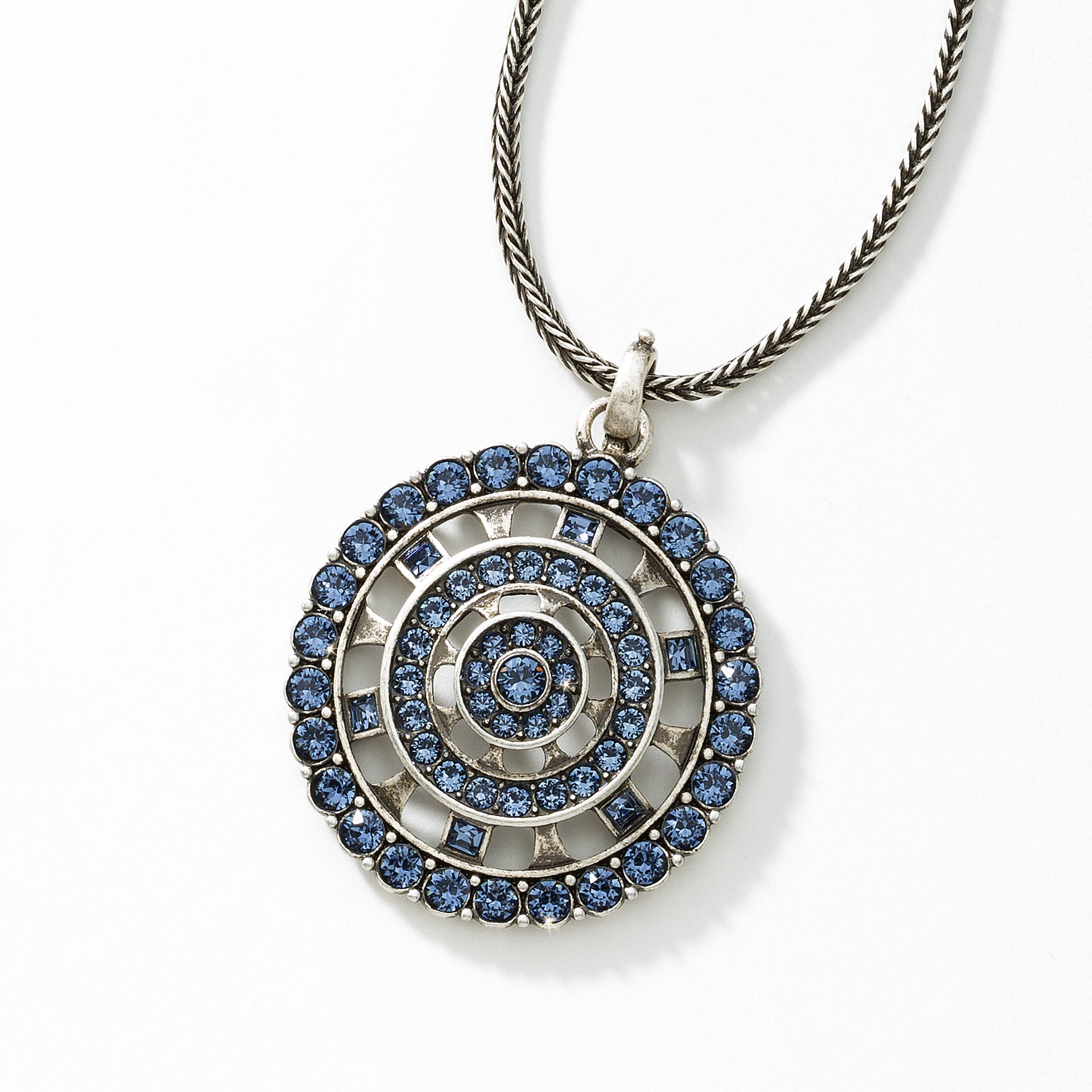 Denim Medallion Necklace