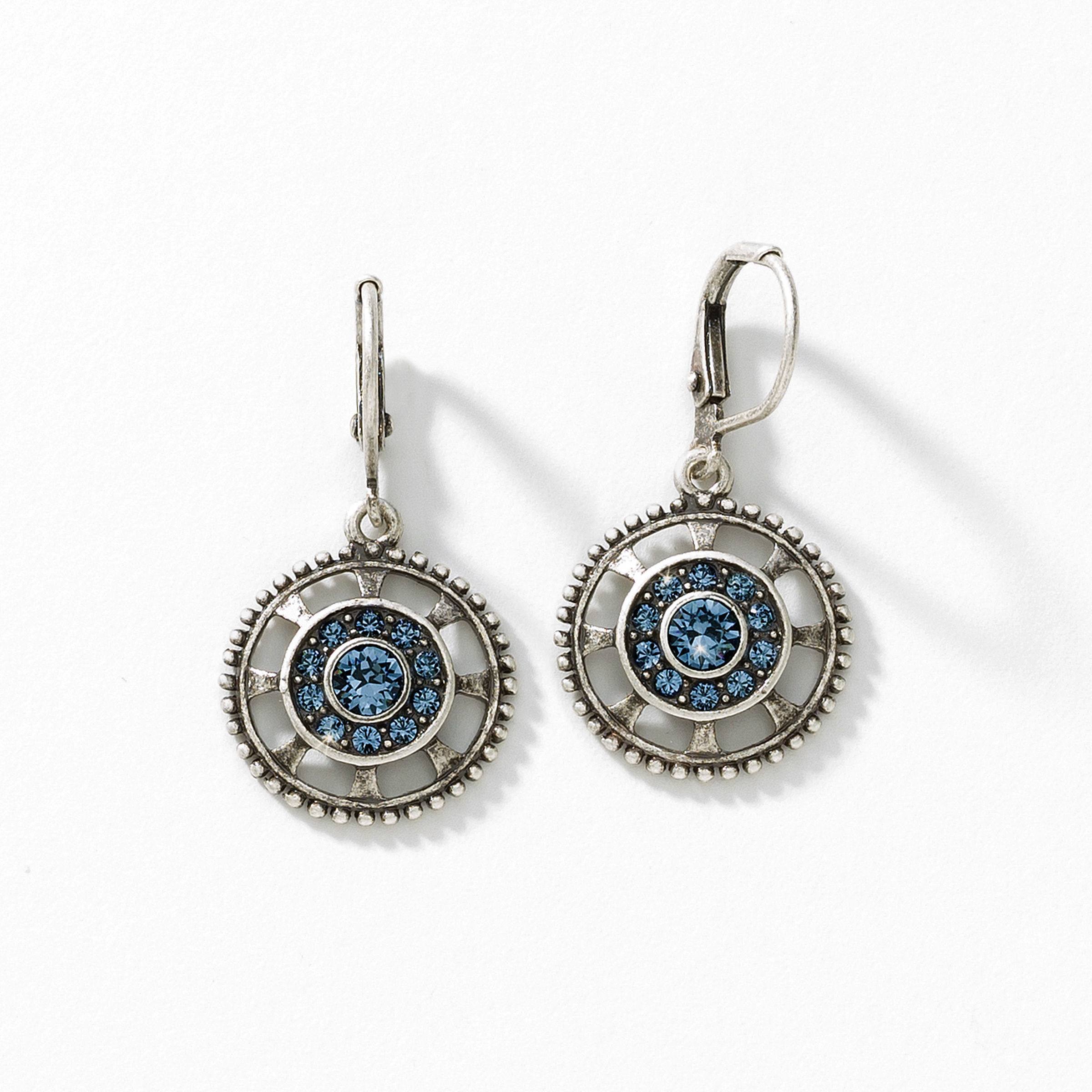 Denim Medallion Earrings