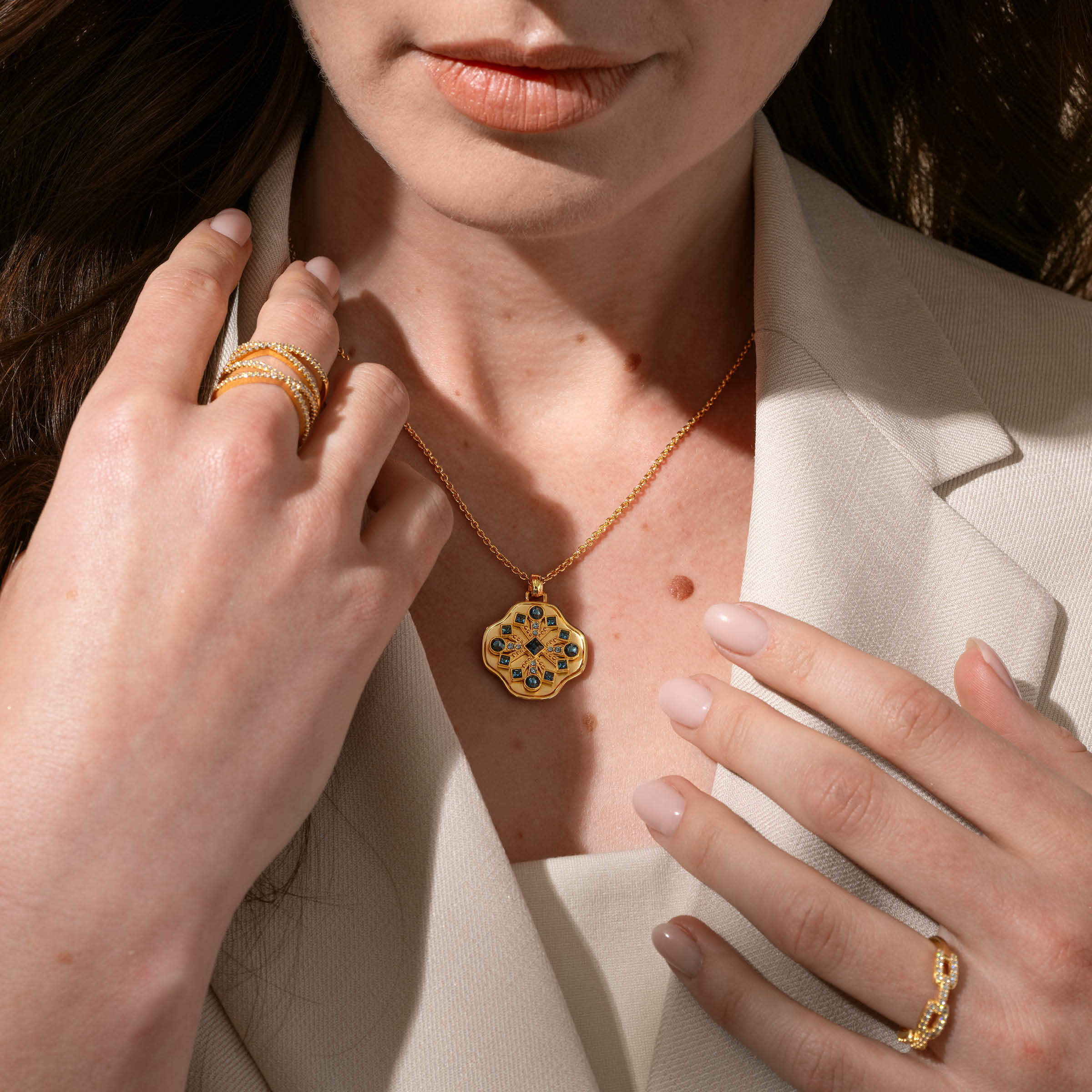 True Path Pendant, Golden Blue — view 2