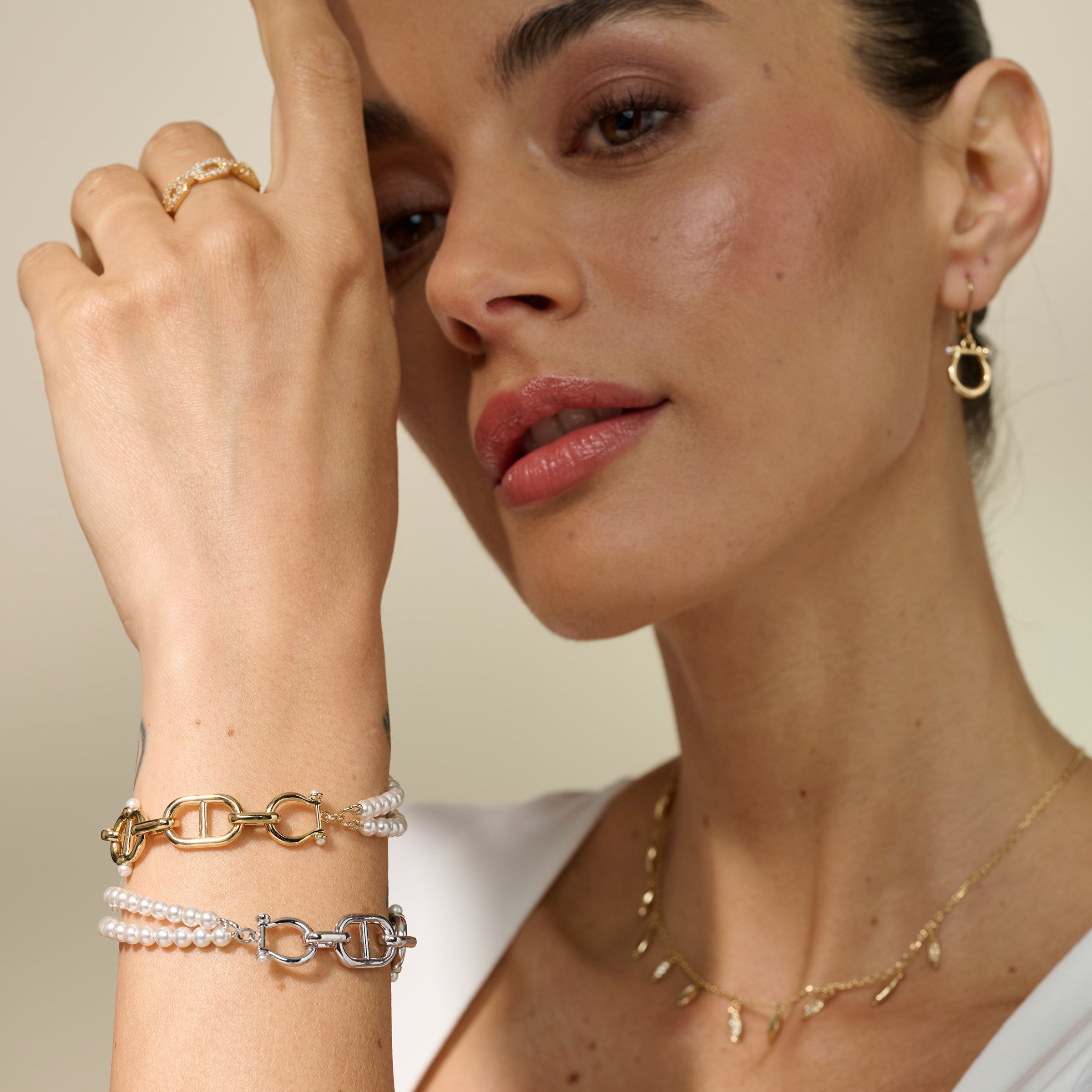 Ruby Claire Bracelet, Golden — view 4