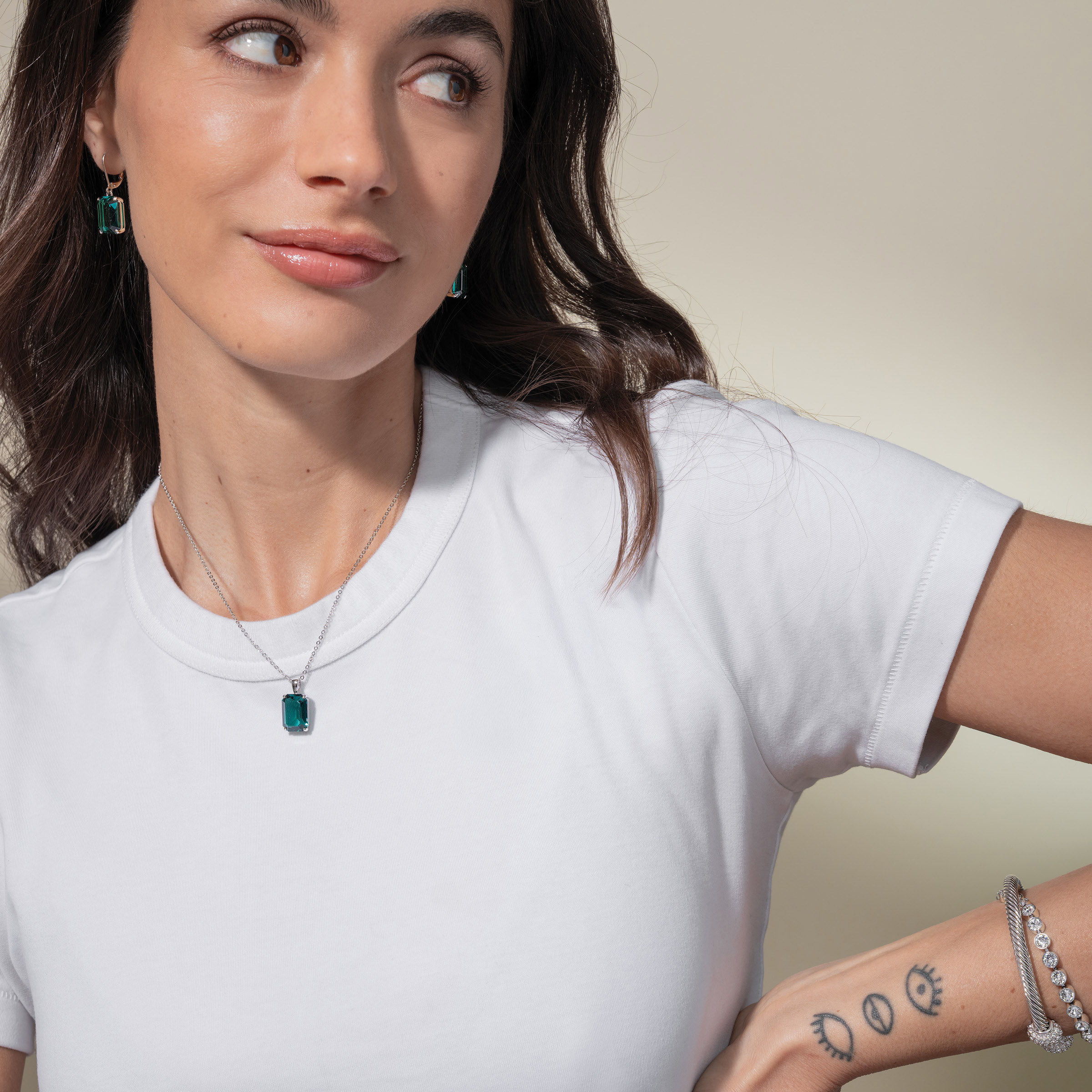 Barrington One Necklace, Green — view 2