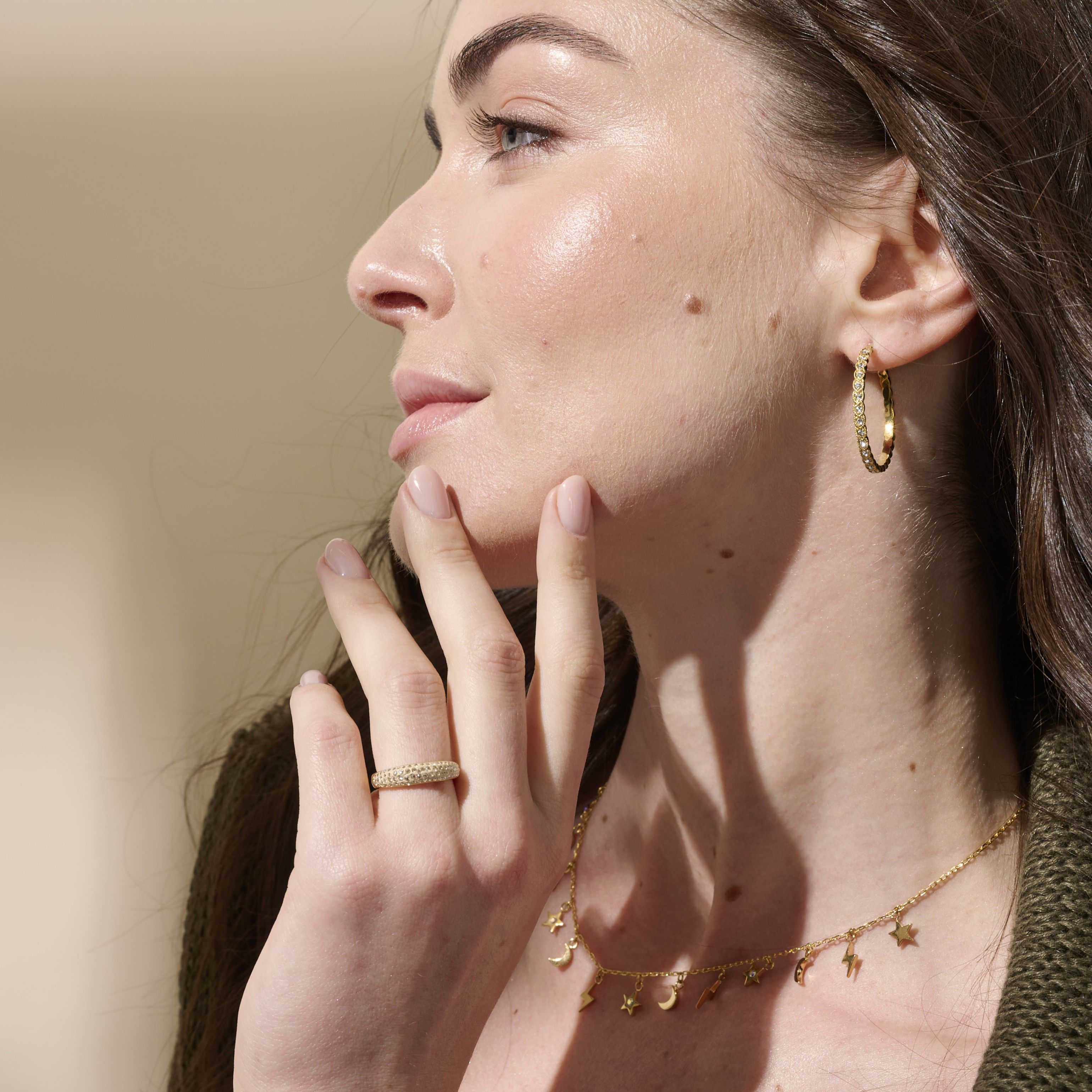 Lena Earrings, Golden — view 3