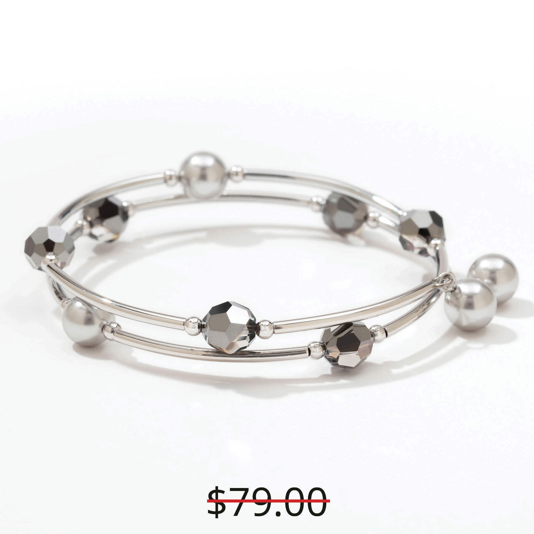 Wind Up Bracelet, Silver Night