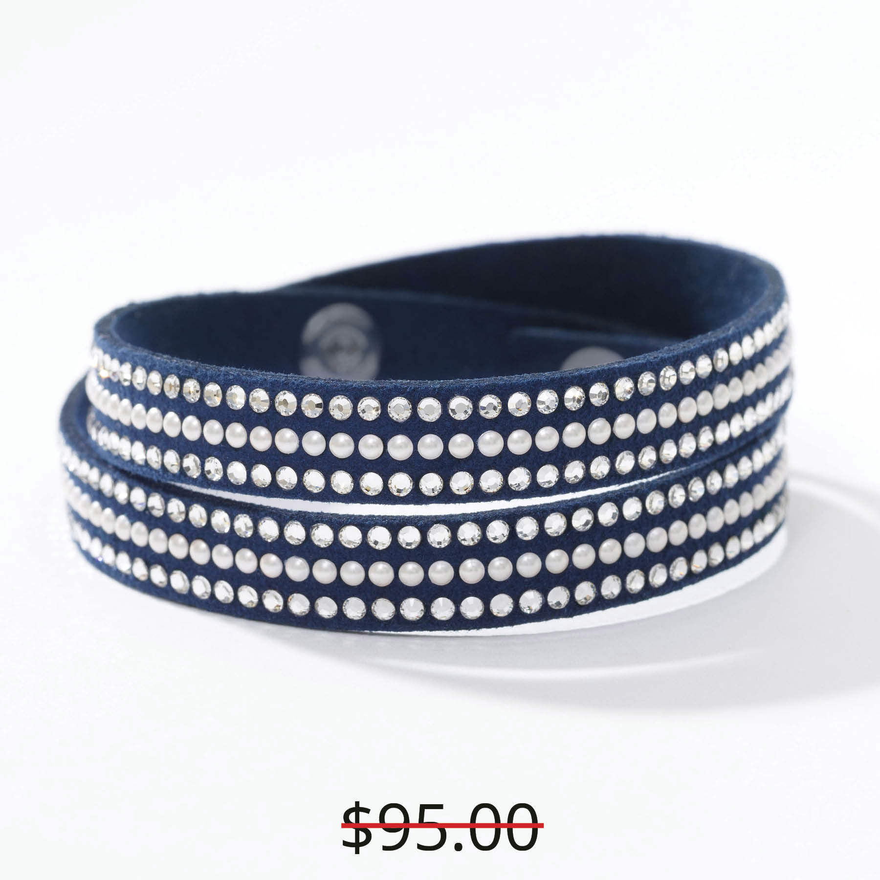 Wrapped Up Bracelet, Navy Pearl