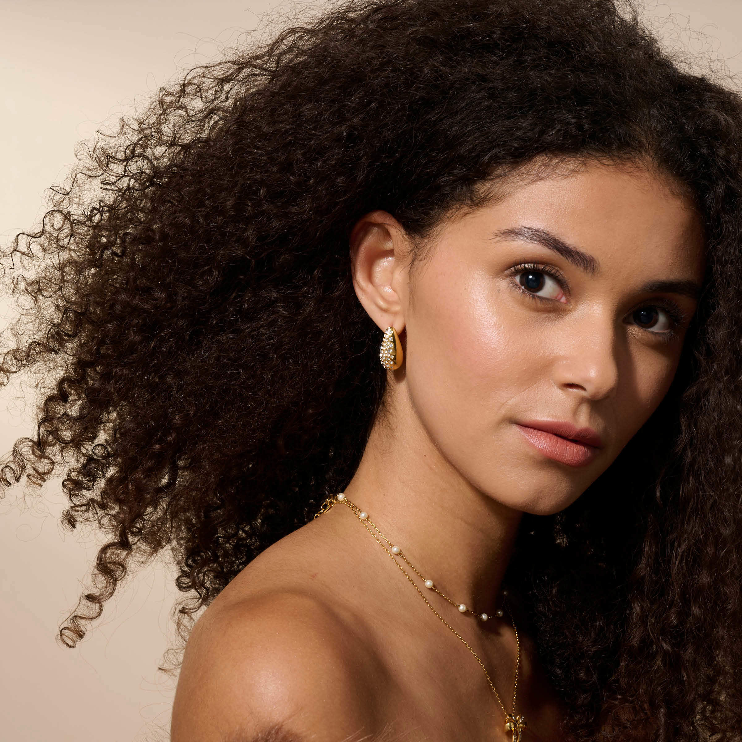Crescent Earrings, Golden — view 2