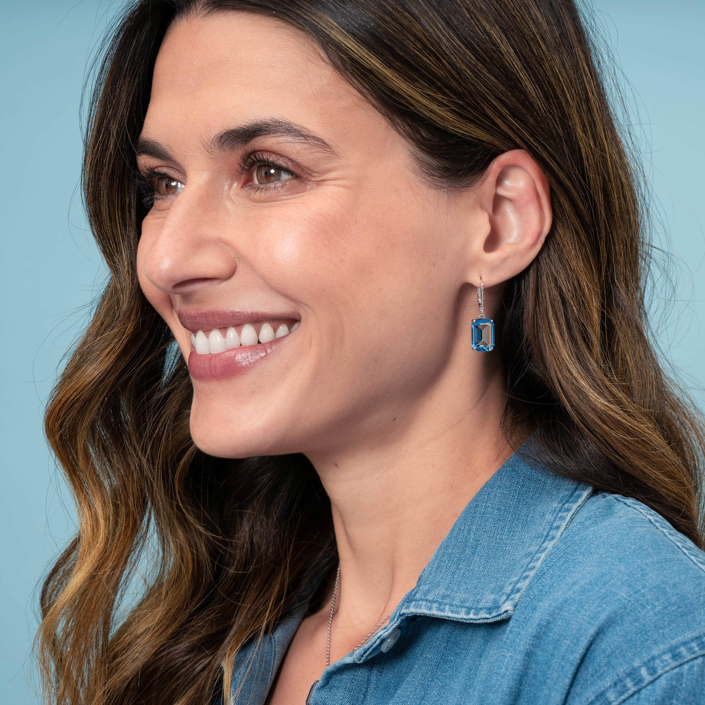 Barrington Earrings, Ice Blue — view 3