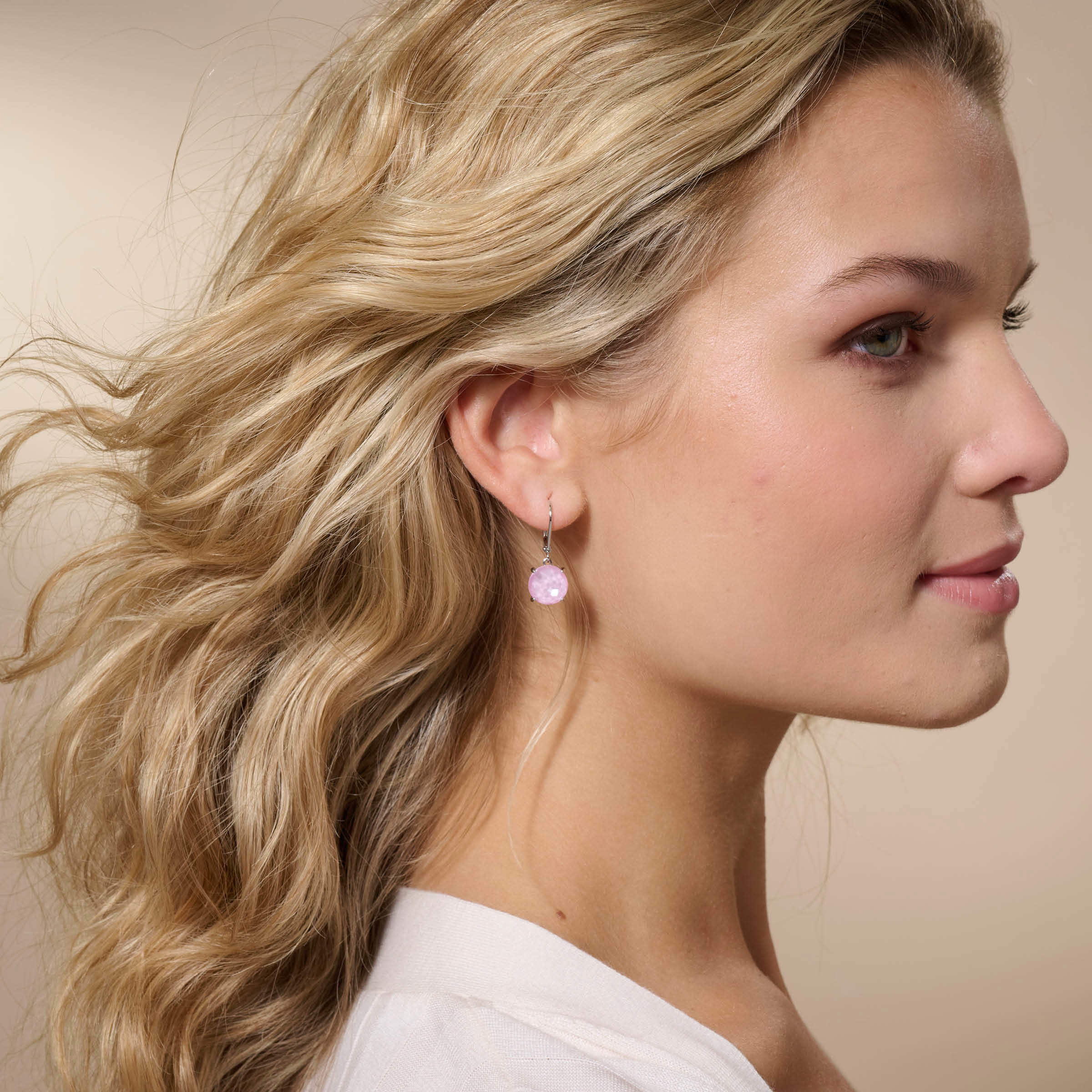 Ella Earrings, Soft Rose — view 2