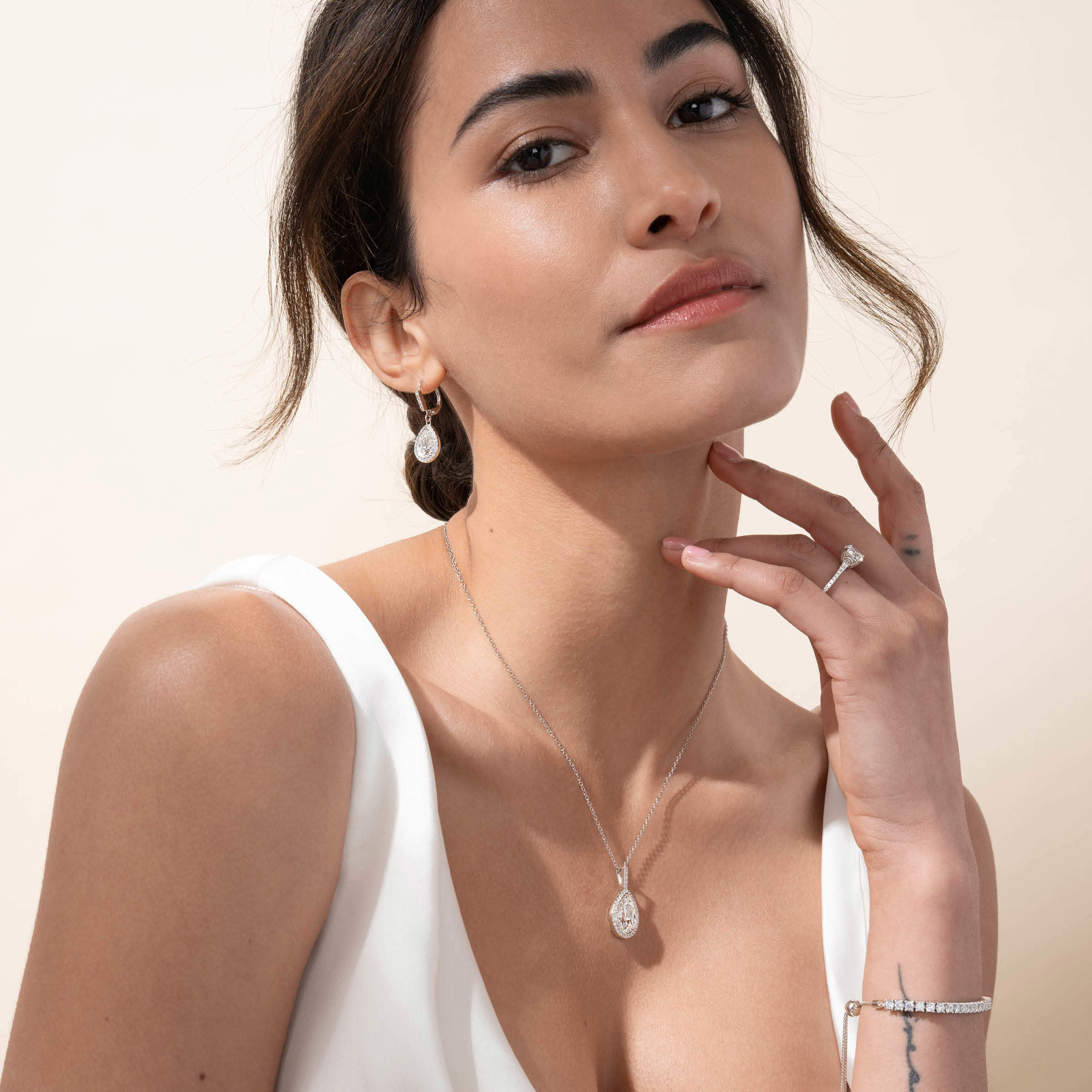 Windsor Earrings, Crystal — view 3