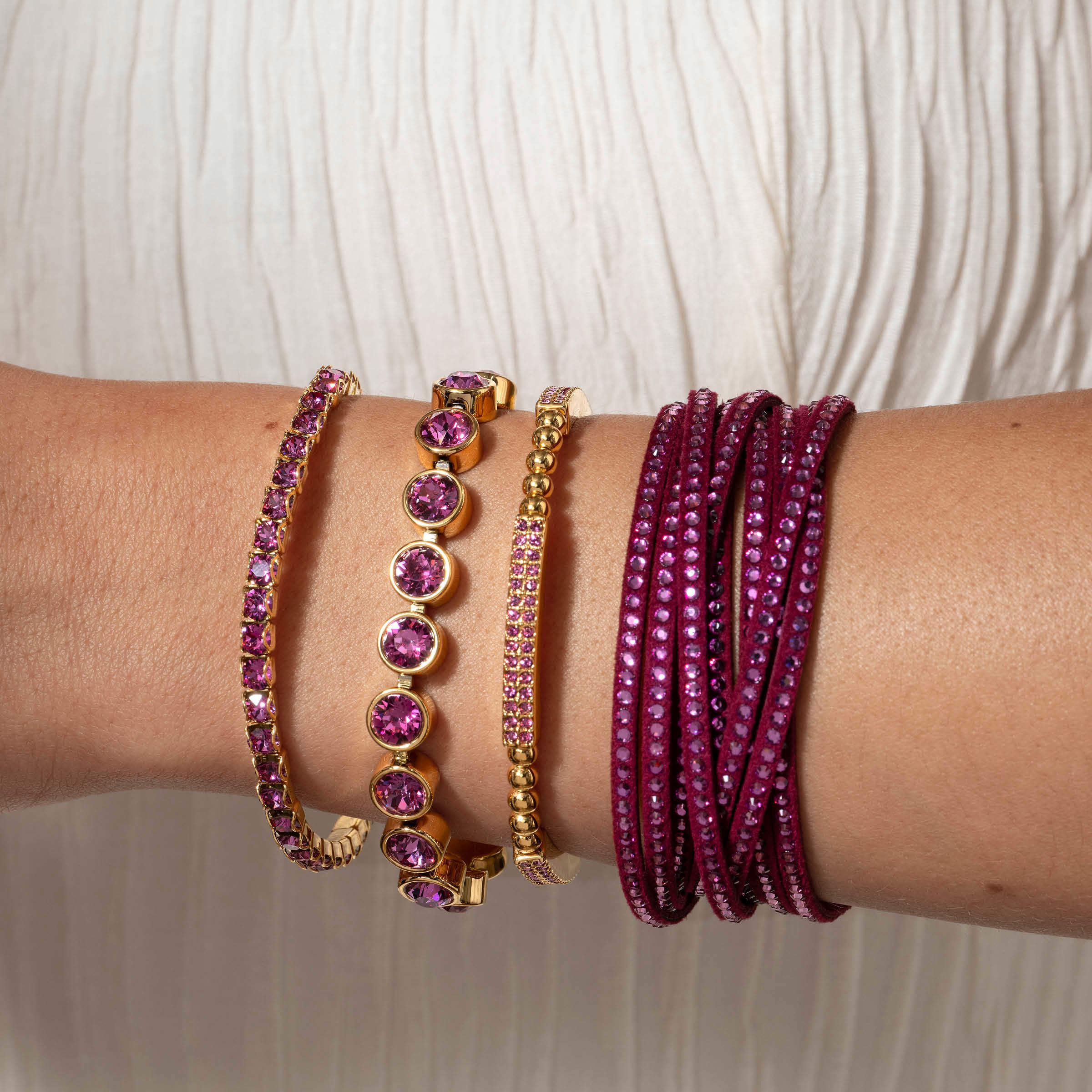 Golden Dark Rose Stretch Bracelet — view 2