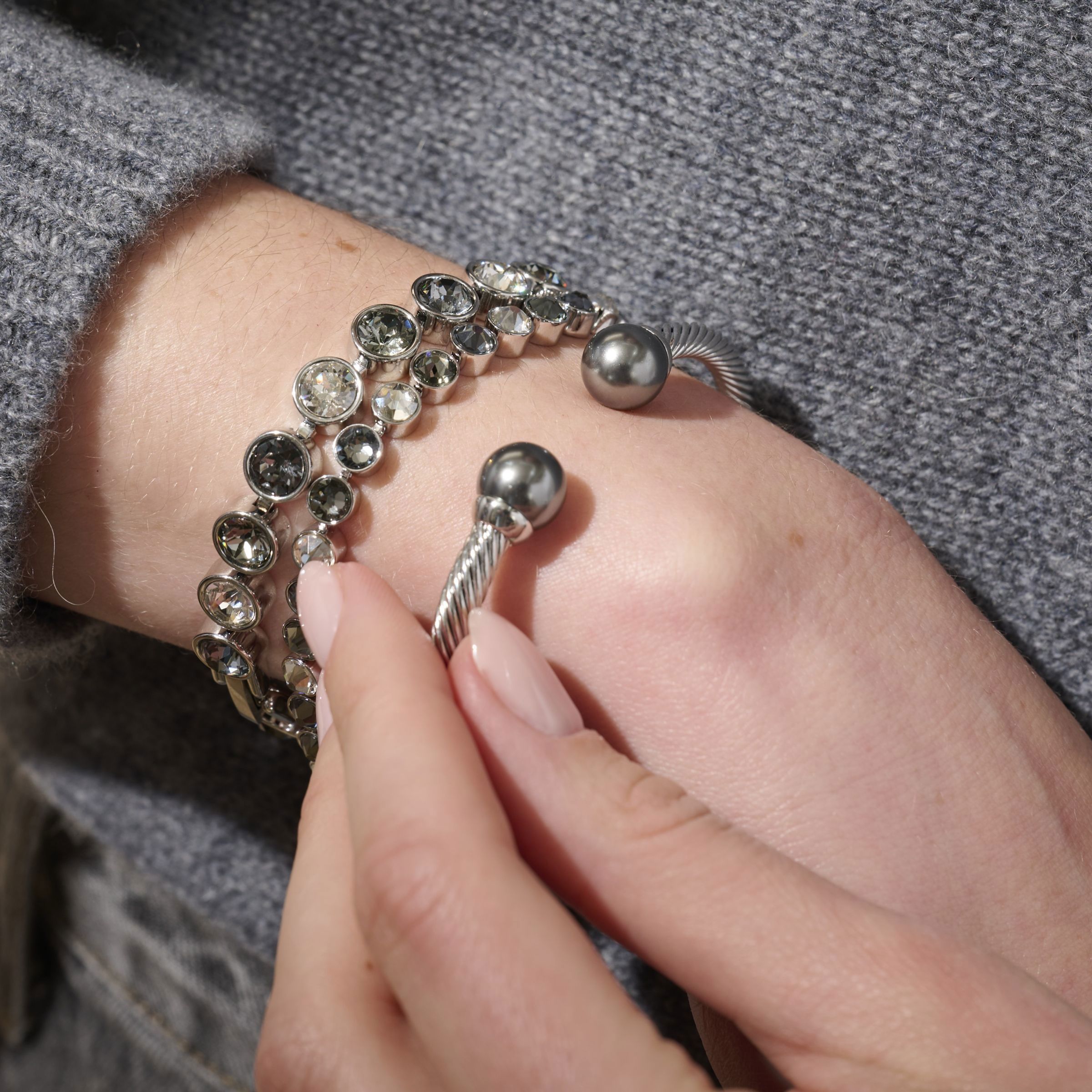 With a Twist Bracelet, Dark Grey Pearl — view 2