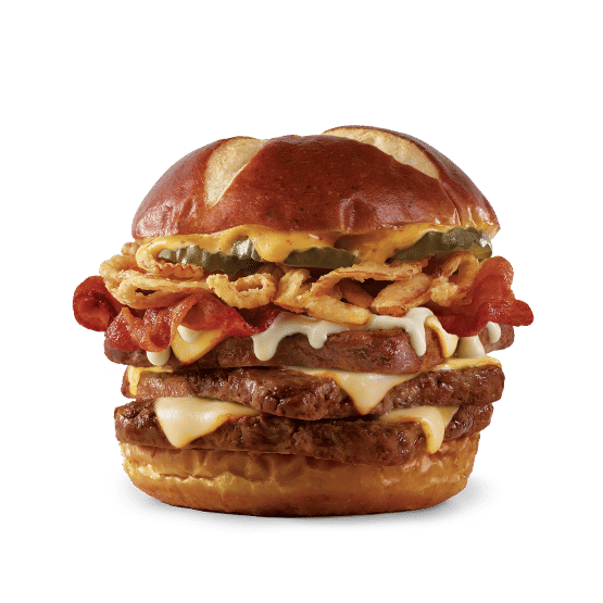 Pretzel Bacon Pub Triple Cheeseburger — view 1