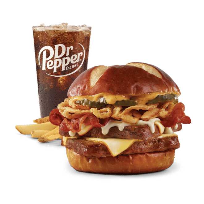 Pretzel Bacon Pub Double Cheeseburger Combo