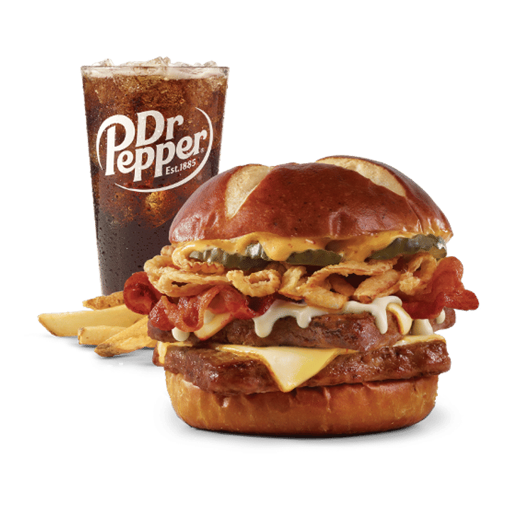 Pretzel Bacon Pub Double Cheeseburger Combo