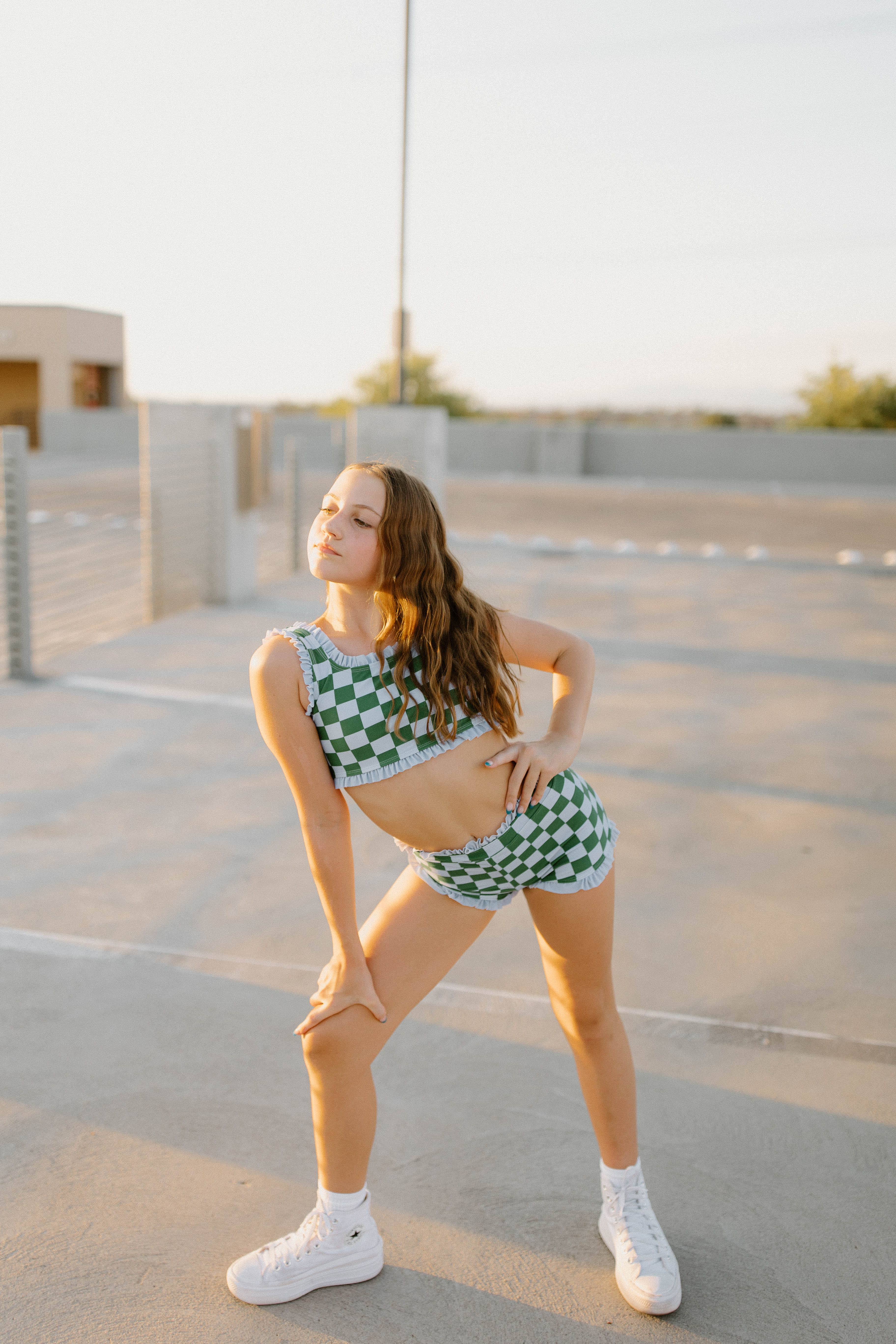 Stevie Ruffle Top - Blue Check — view 2