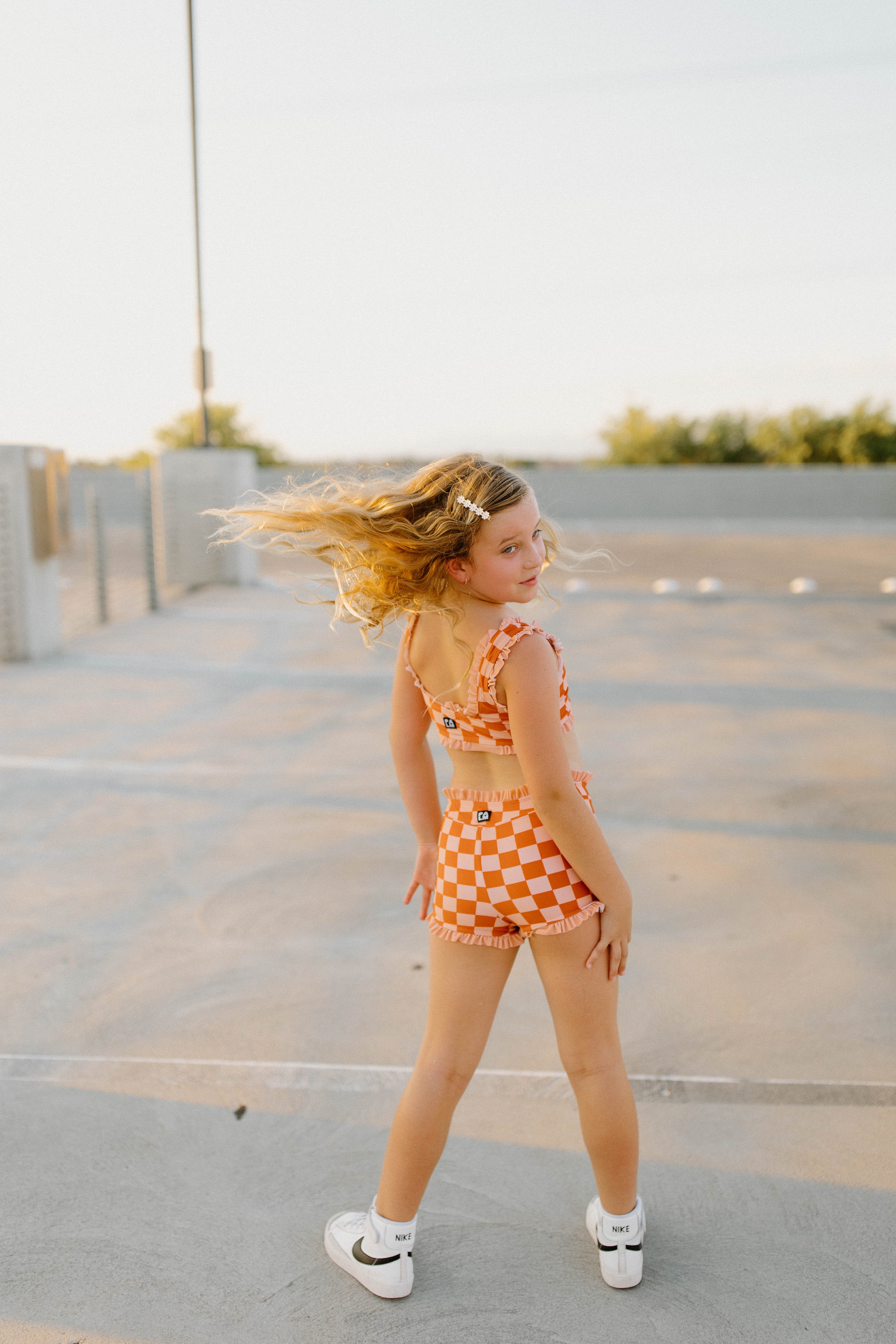 Frankie Shorties - Orange Check — view 2