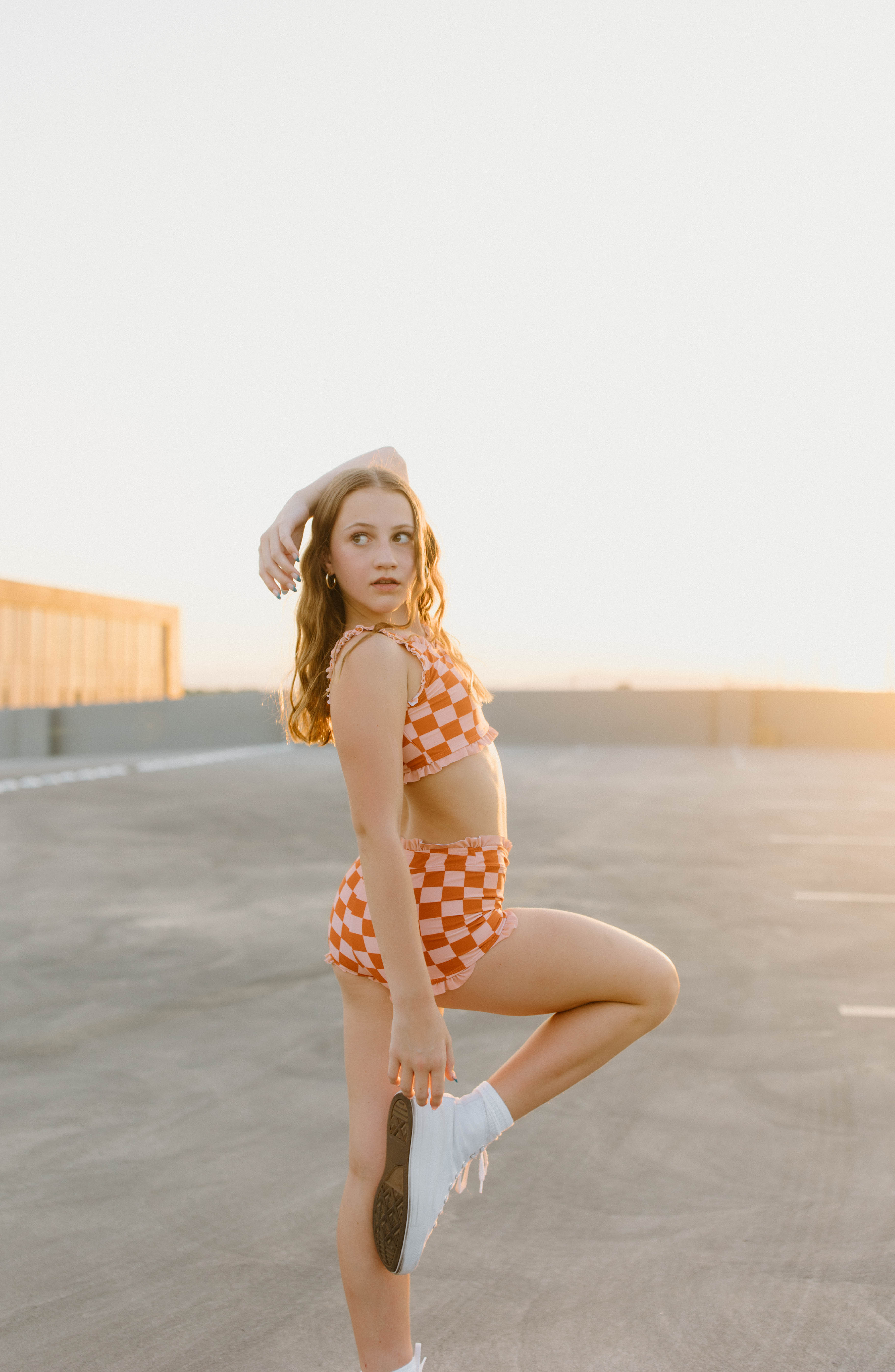 Frankie Shorties - Orange Check — view 3