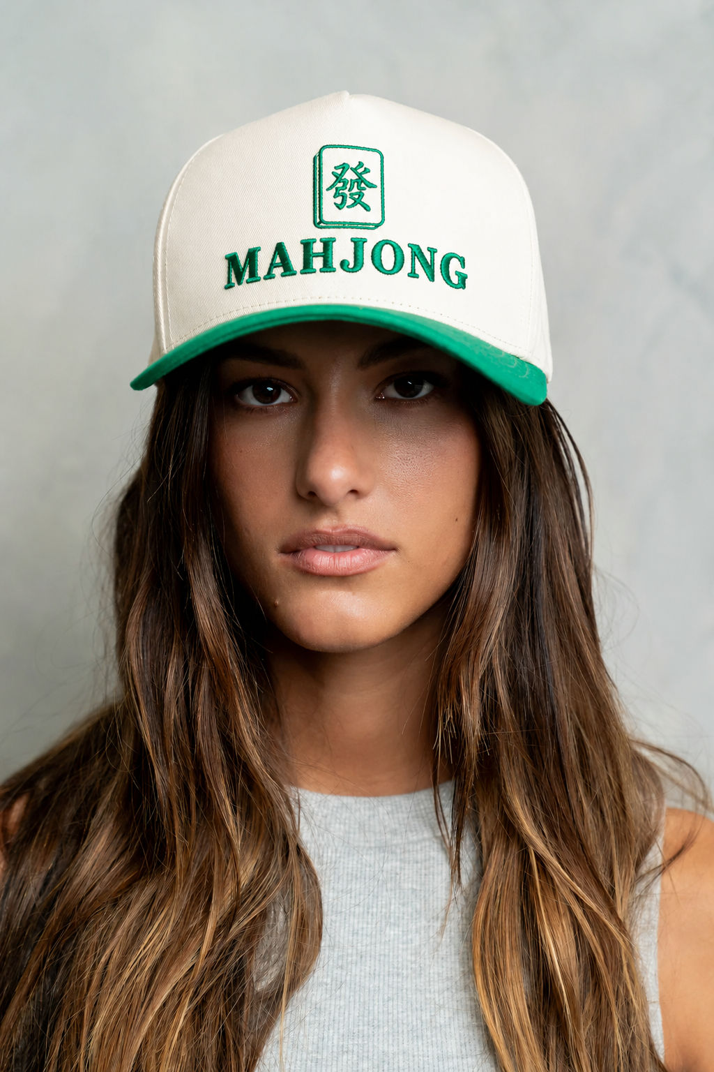 Mahjong Tile Trucker Cap, Green