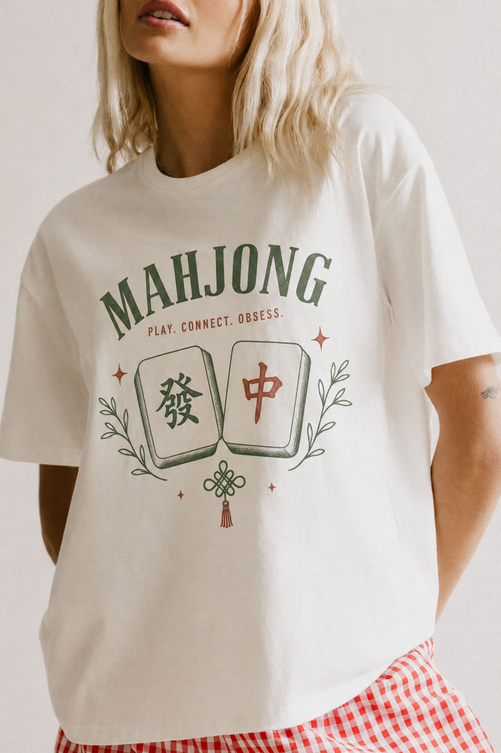 Play. Connect. Obsess. Tee, White