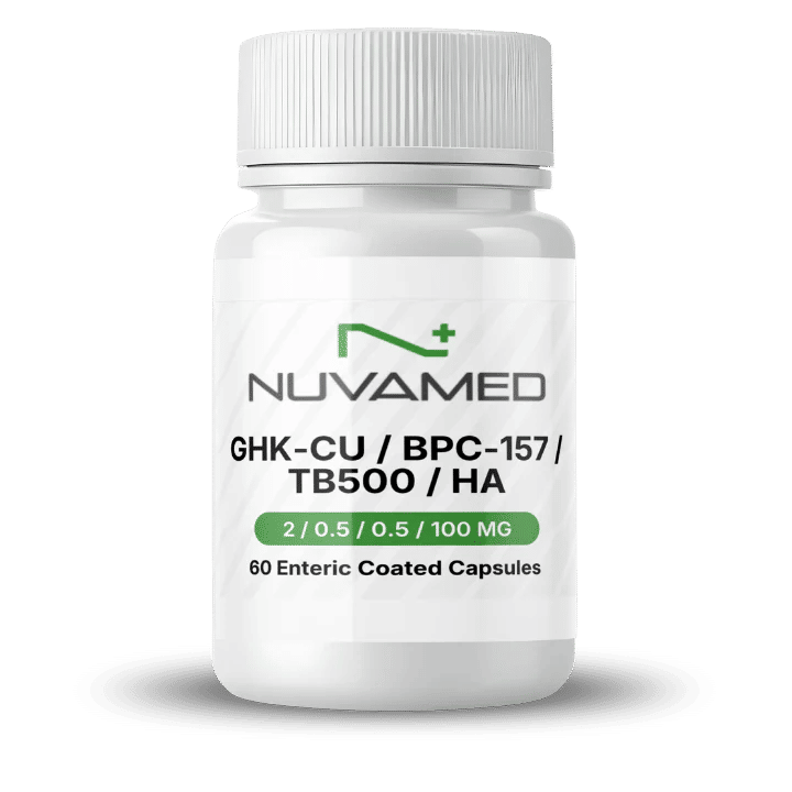 GLOW GHK-Cu 2mg | BPC-157 0.5mg | TB-500 0.5mg | HA 100mg (Capsules)