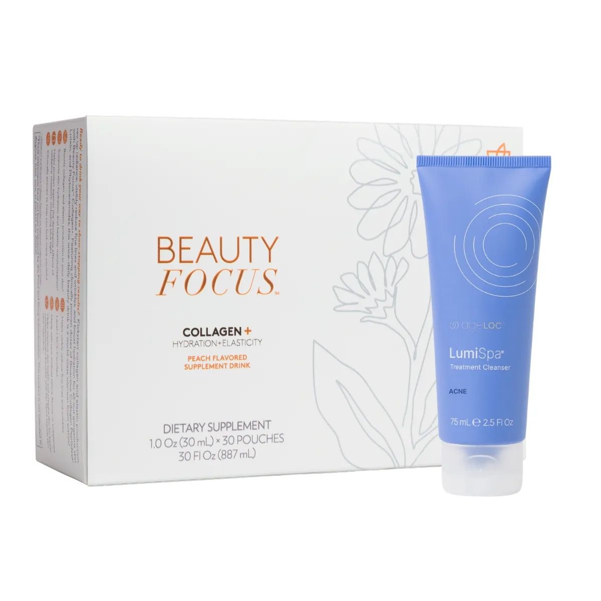 Beauty Focus® Collagen+ Peach and LumiSpa® Treatment Cleanser Acne