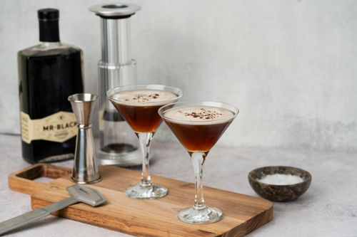 Espresso Martini with Tequila and Salted Caramel