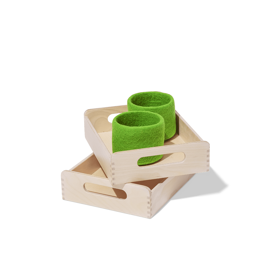 Montessori Wooden Trays & Felt Baskets — view 2