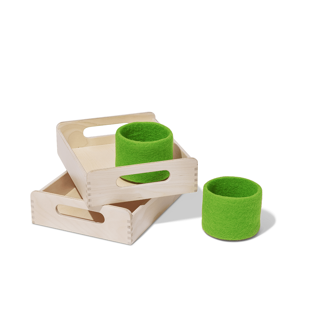 Montessori Wooden Trays & Felt Baskets — view 3