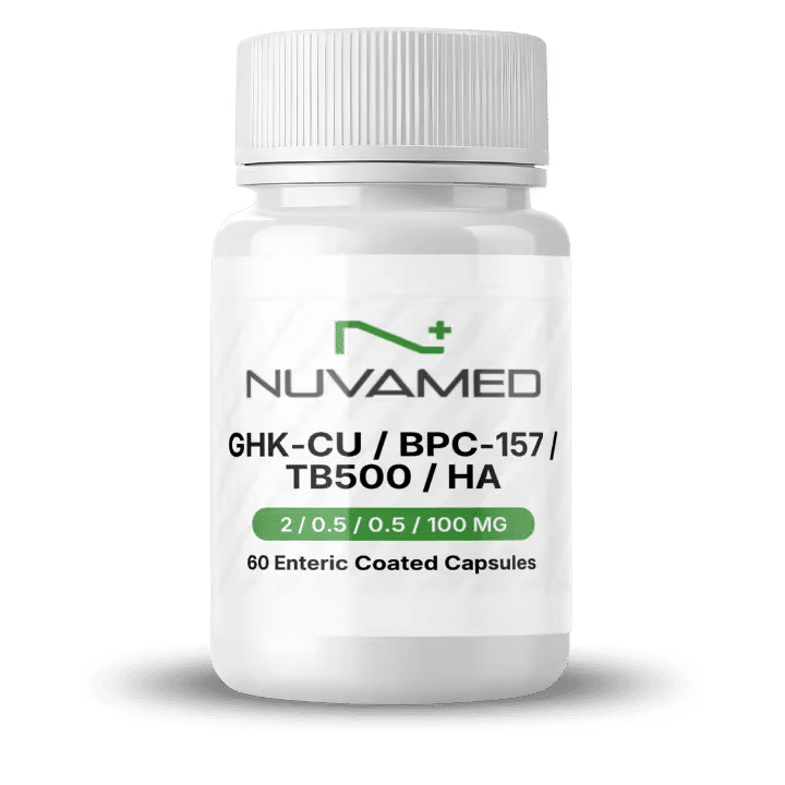 GLOW GHK-Cu 2mg | BPC-157 0.5mg | TB-500 0.5mg | HA 100mg (Capsules)
