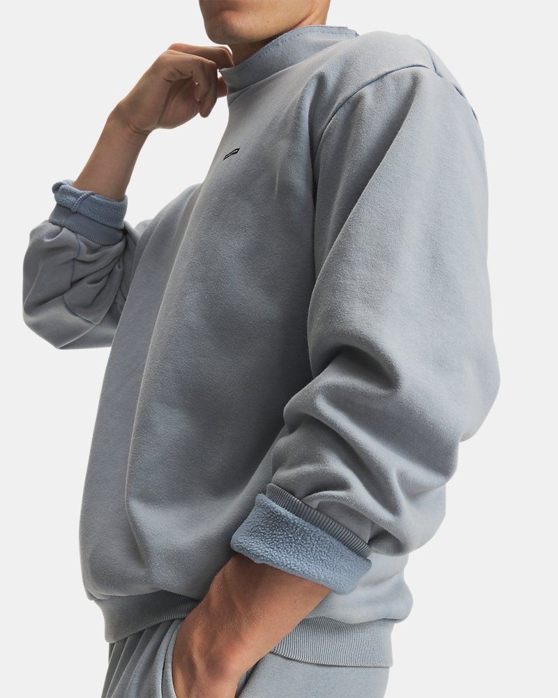 UA Icon Fleece Washed Mock Men's Long Sleeve — view 10