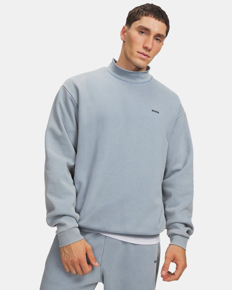 UA Icon Fleece Washed Mock Men's Long Sleeve — view 8
