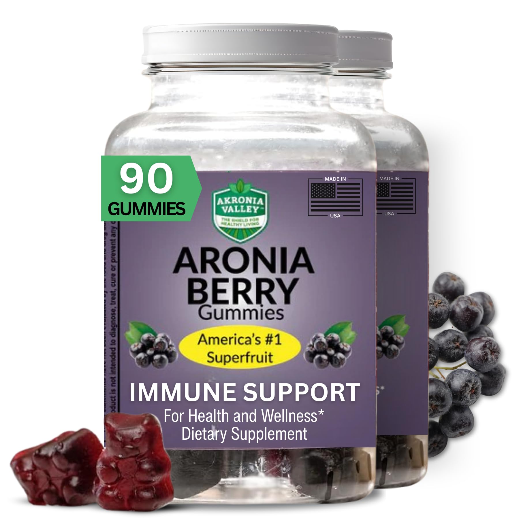 Akronia Valley Aronia Berry Gummies | Immune Support, for Health and Wellness, Delicious Aronia Flavor — view 2