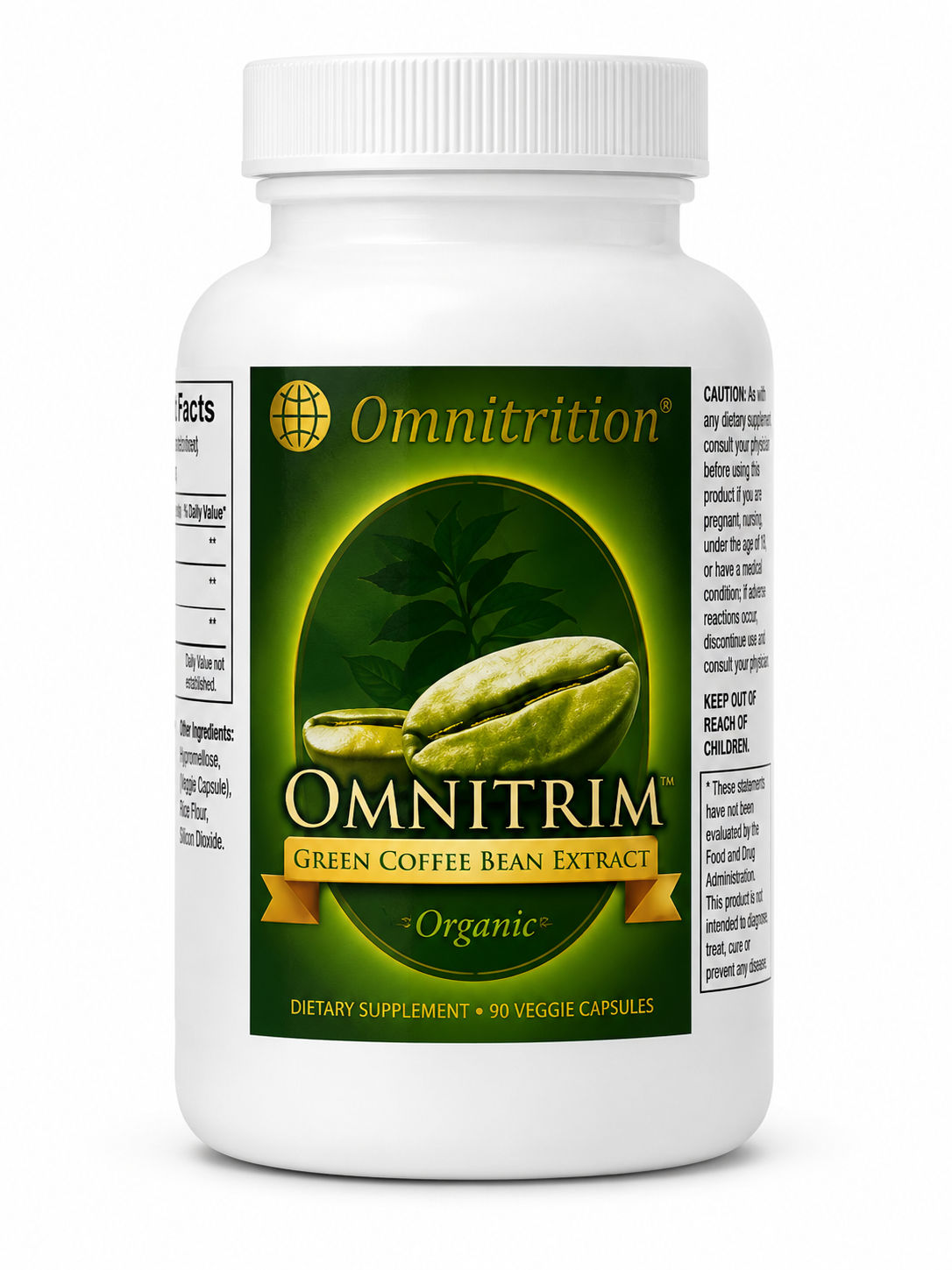 OmniTrim® Green Coffee Bean Extract 800mg - with 50% Chlorogenic Acids - Weight Management Support - Veggie 60 Capsules — view 1