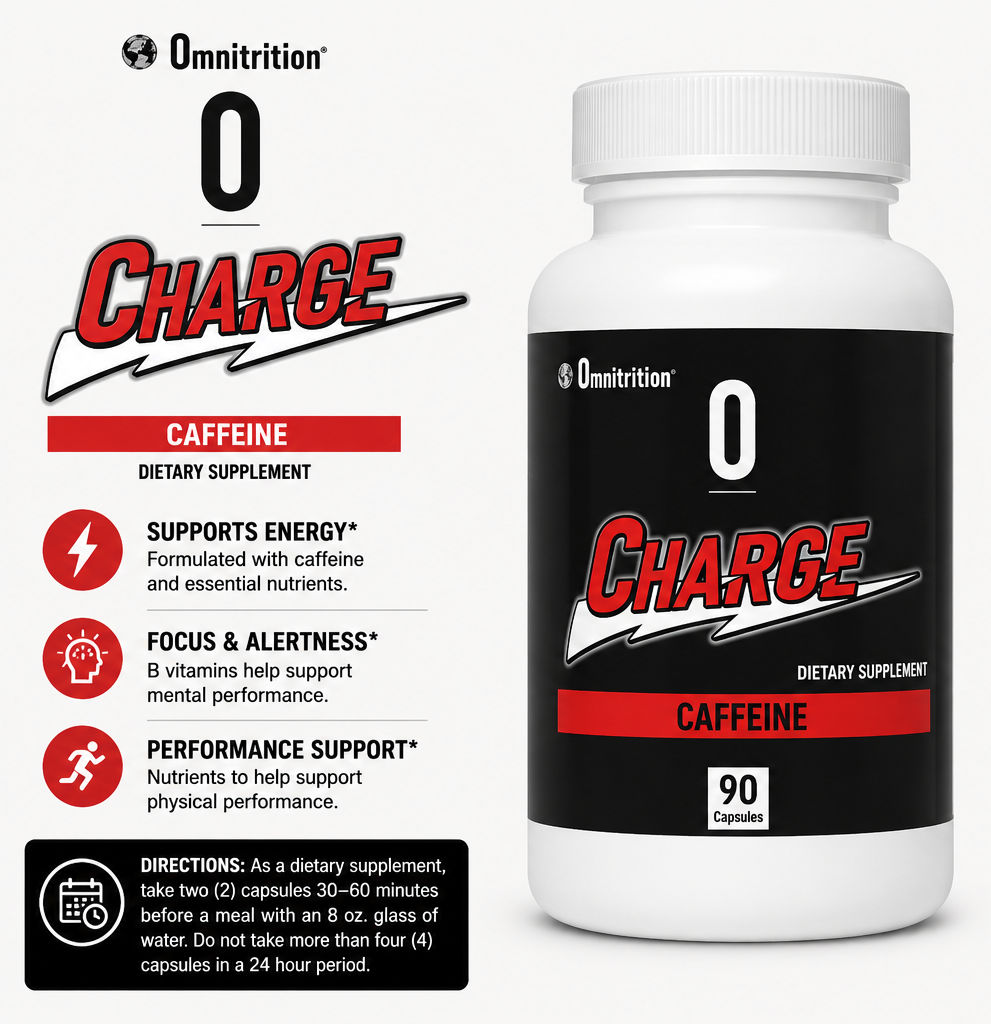 Charge® Caffeine Pills – Natural Energy & Focus Capsules with B Vitamins (90 Capsules) — view 3