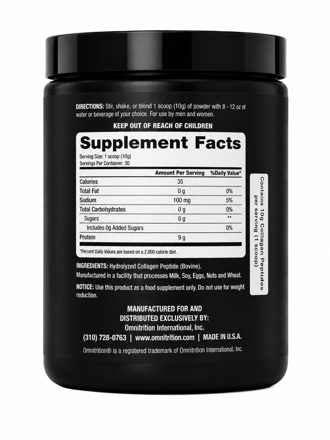 Collagen Peptides Powder - Unflavored Hydrolyzed Bovine Collagen for Hair, Skin, Nails & Joints — view 2
