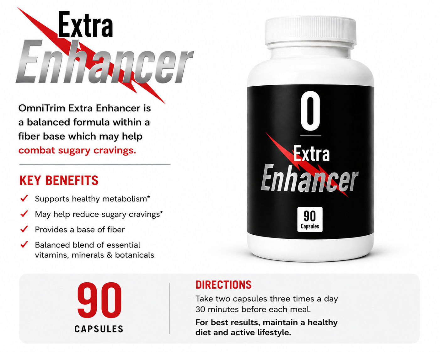 OmniTrim® Extra Enhancer - Sugar Cravings Supplement Capsules for Craving & Metabolism Support — view 3