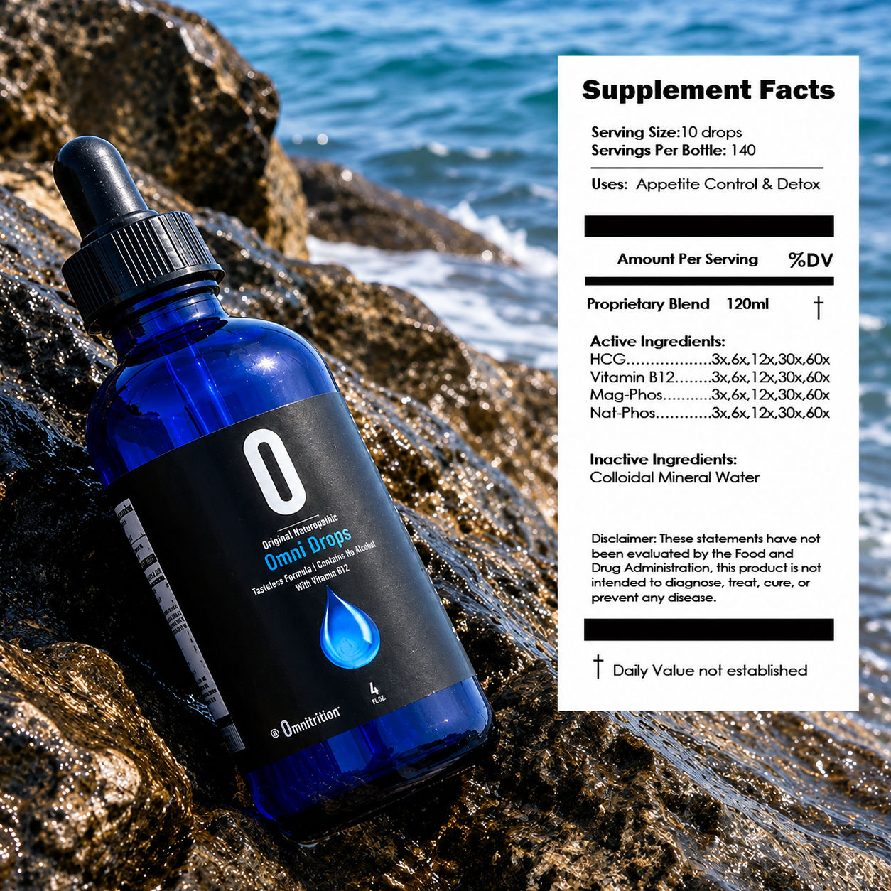 Omni Drop - Homeopathic Tasteless Liquid with Vitamin B12 For Weight Management Program — view 2
