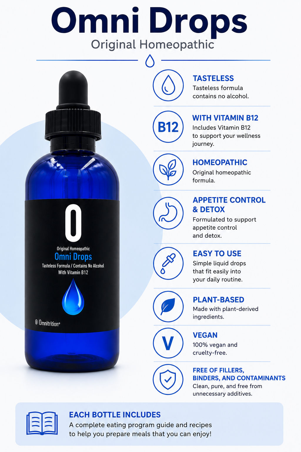 Omni Drop - Homeopathic Tasteless Liquid with Vitamin B12 For Weight Management Program — view 5