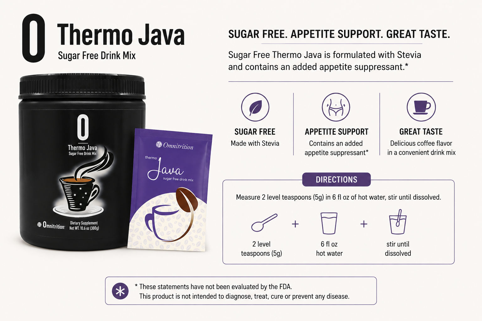 Thermo Java™ - Sugar Free Coffee Drink Mix Made with Stevia, 60 Servings — view 3