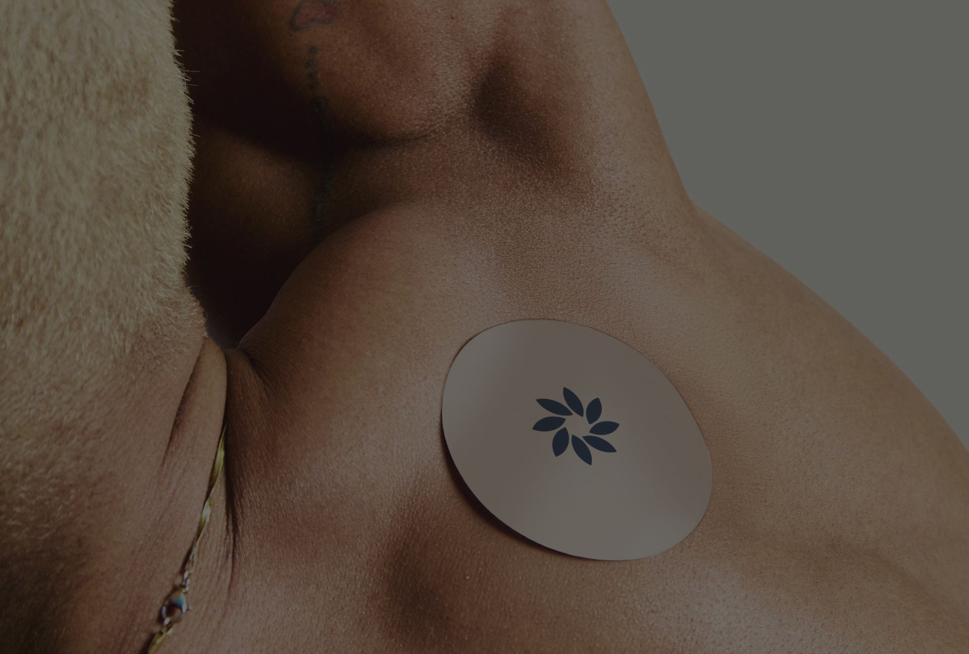 man with Nervana patch on shoulder