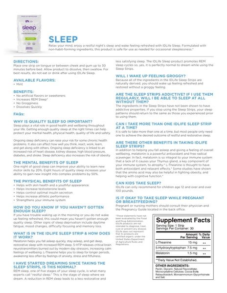 Sleep I Product Information