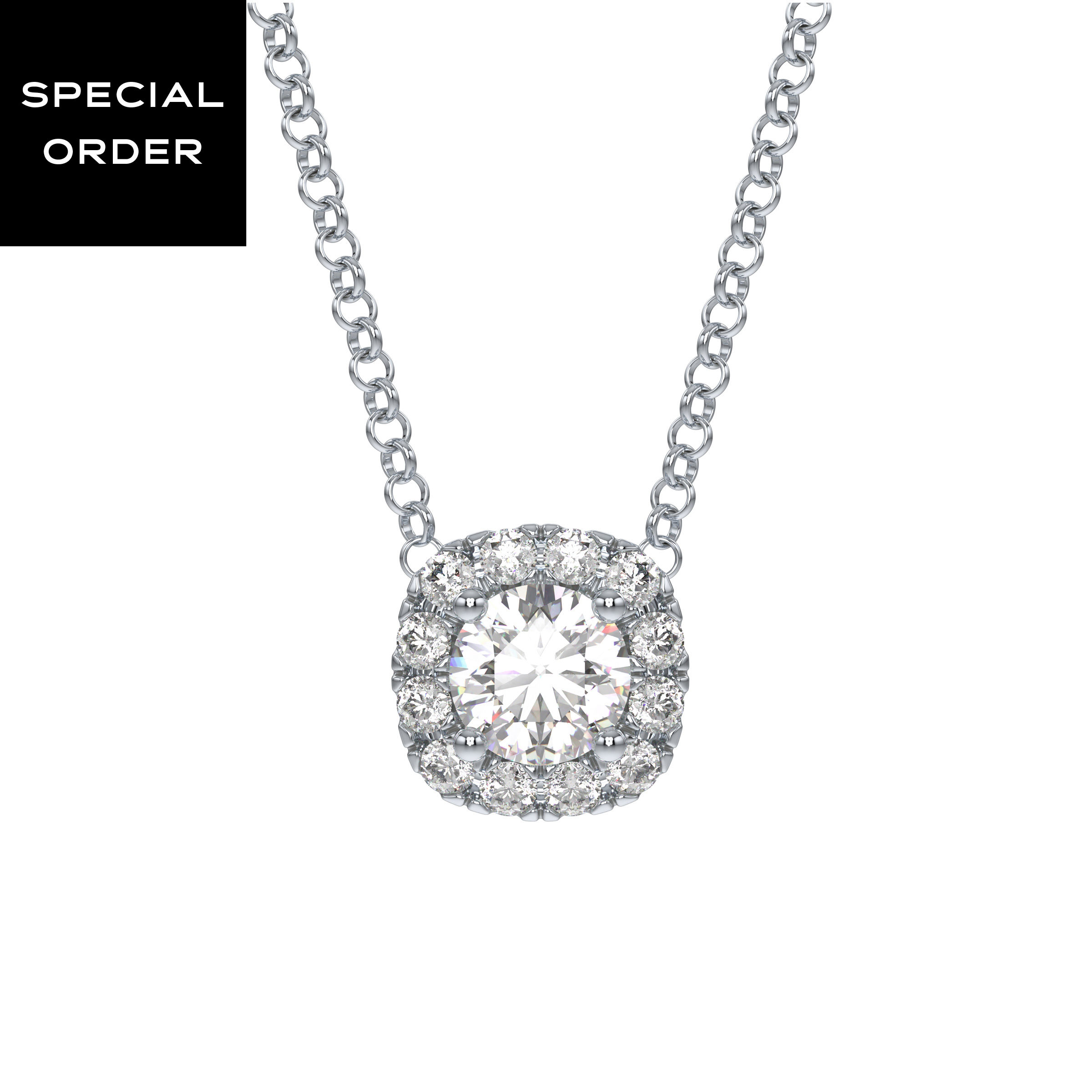 Essentials Pendant, Lab-Grown Diamonds, 0.28 ct tw, Sterling Silver