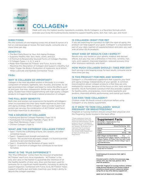 Collagen+ I Product Information