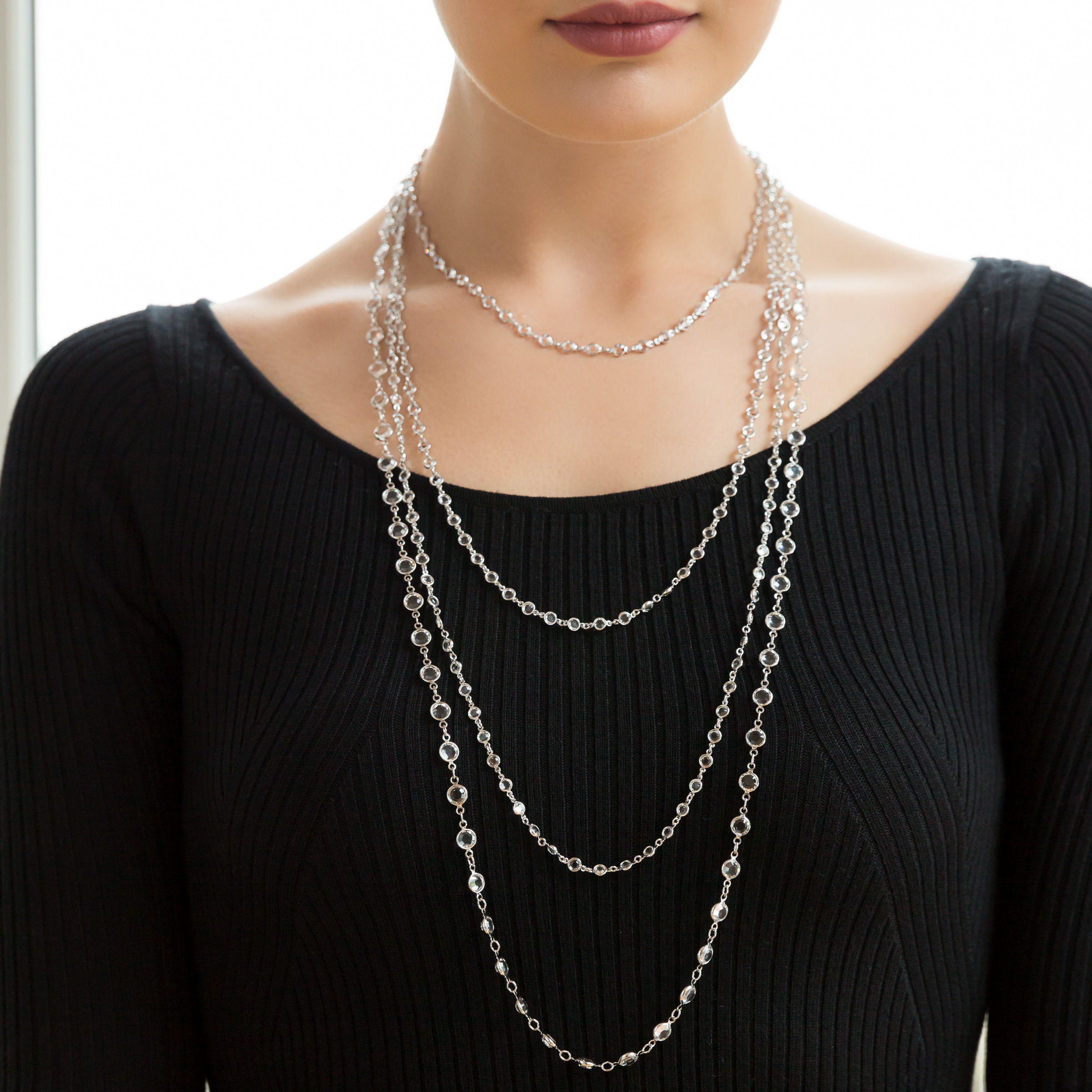 Chanelle Necklace, Crystal — view 2