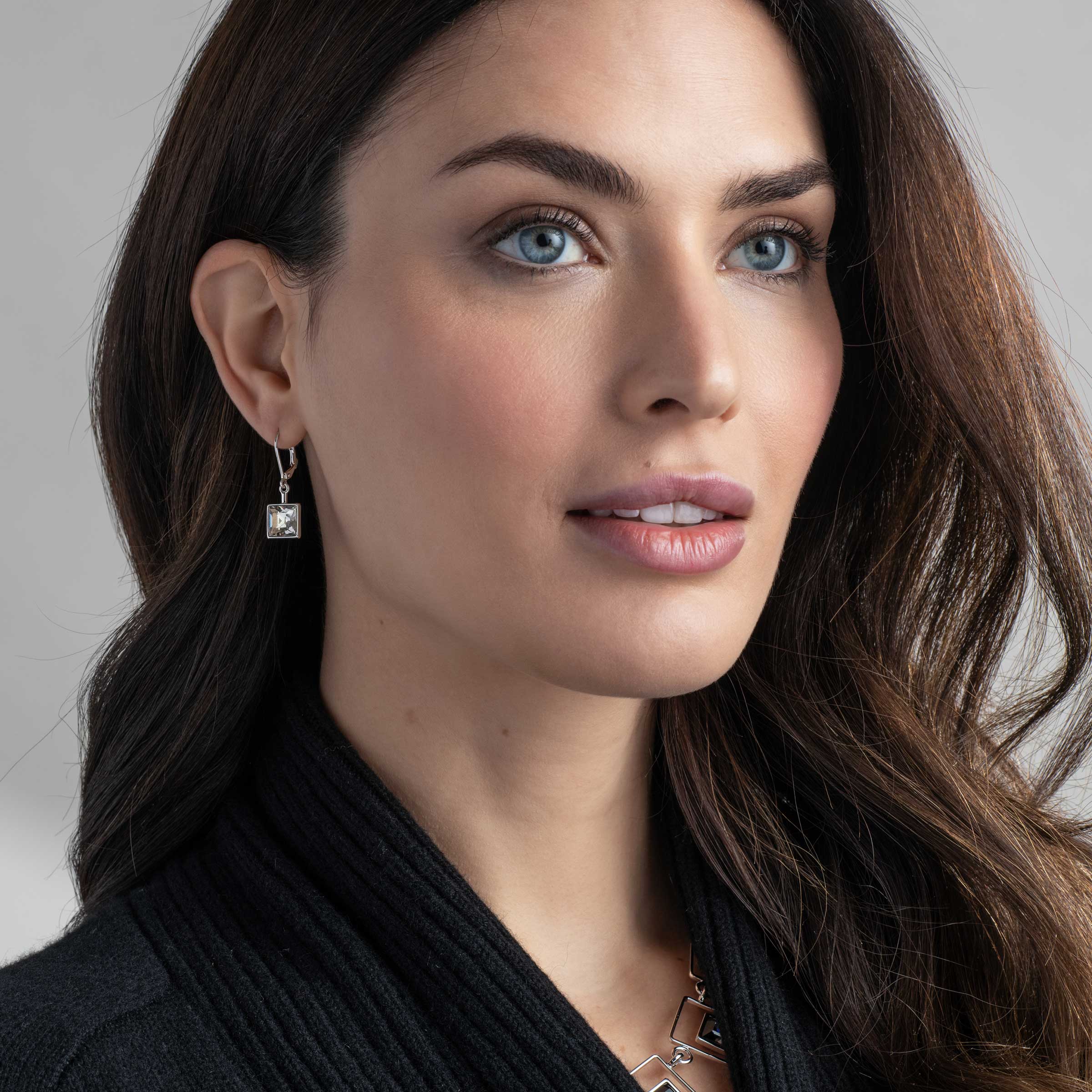 Prima Earrings, Silver Shade — view 3