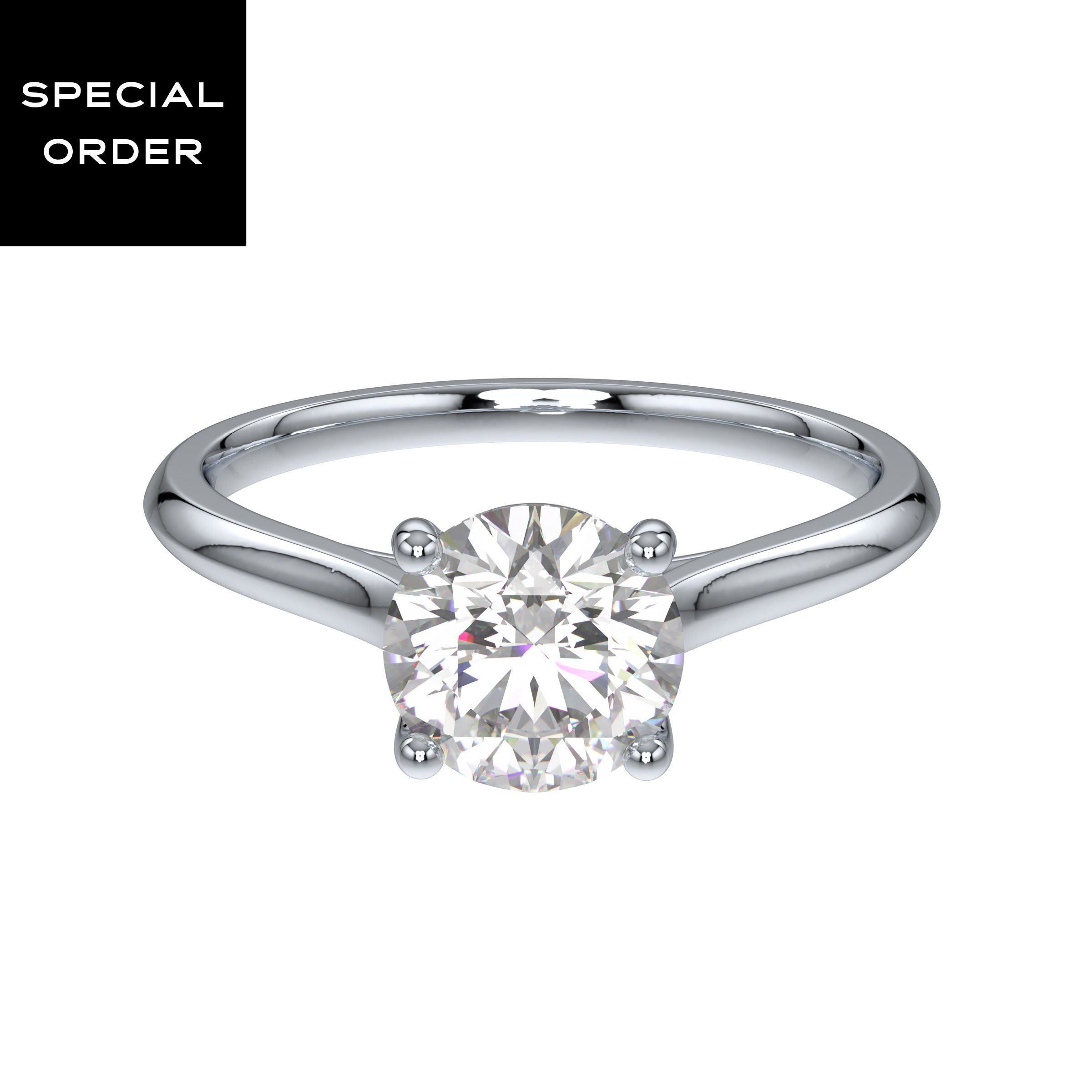 Eternity Solitaire Ring, Lab-Grown Diamonds, 1 ct tw, Round, 14K White Gold