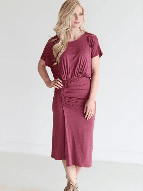 Nocturne DLMN Ruched Side Midi Dress