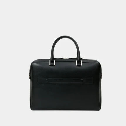 Le Slim Briefcase Black Pebbled Leather