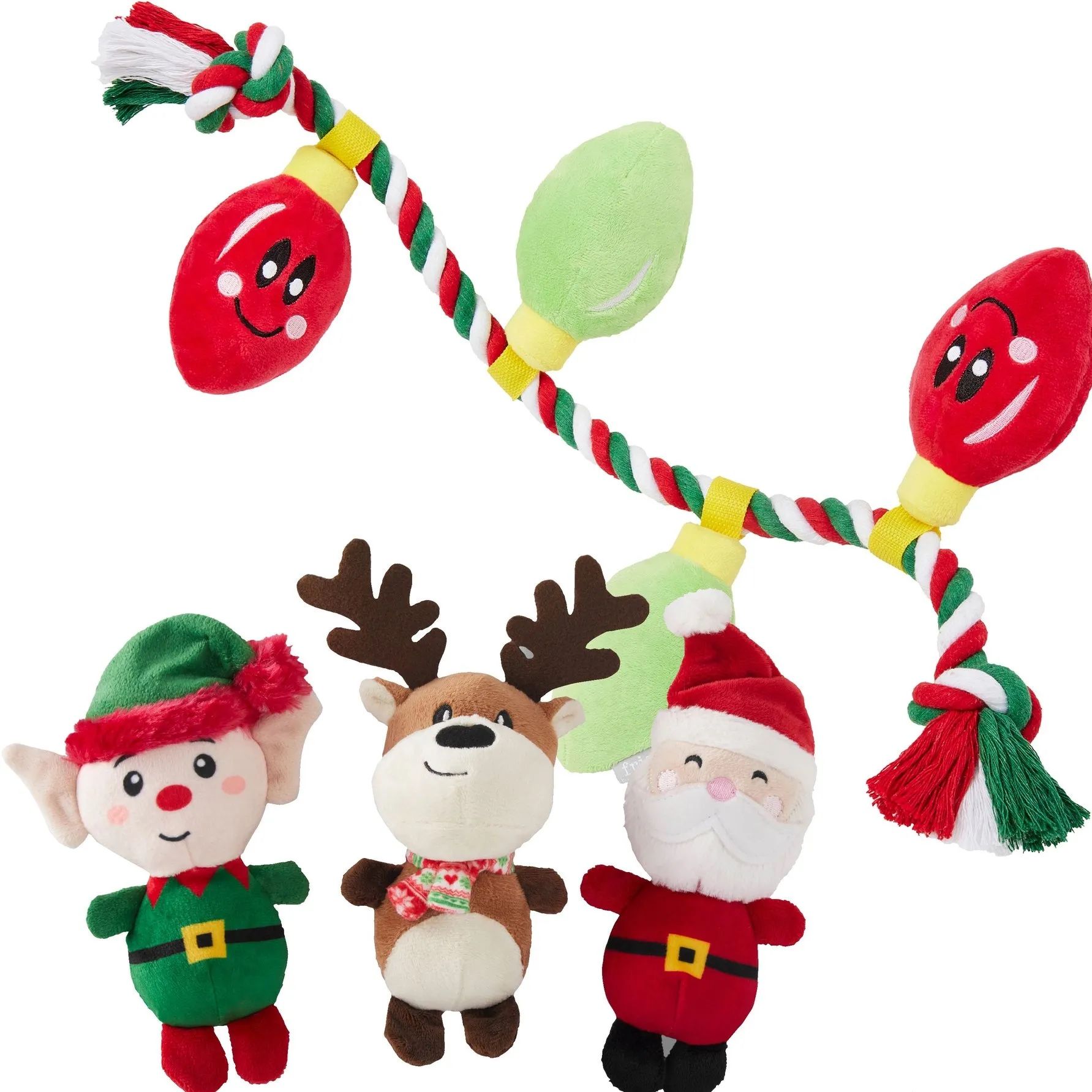 Frisco Holiday Santa's Helpers Plush Squeaky Dog Toy