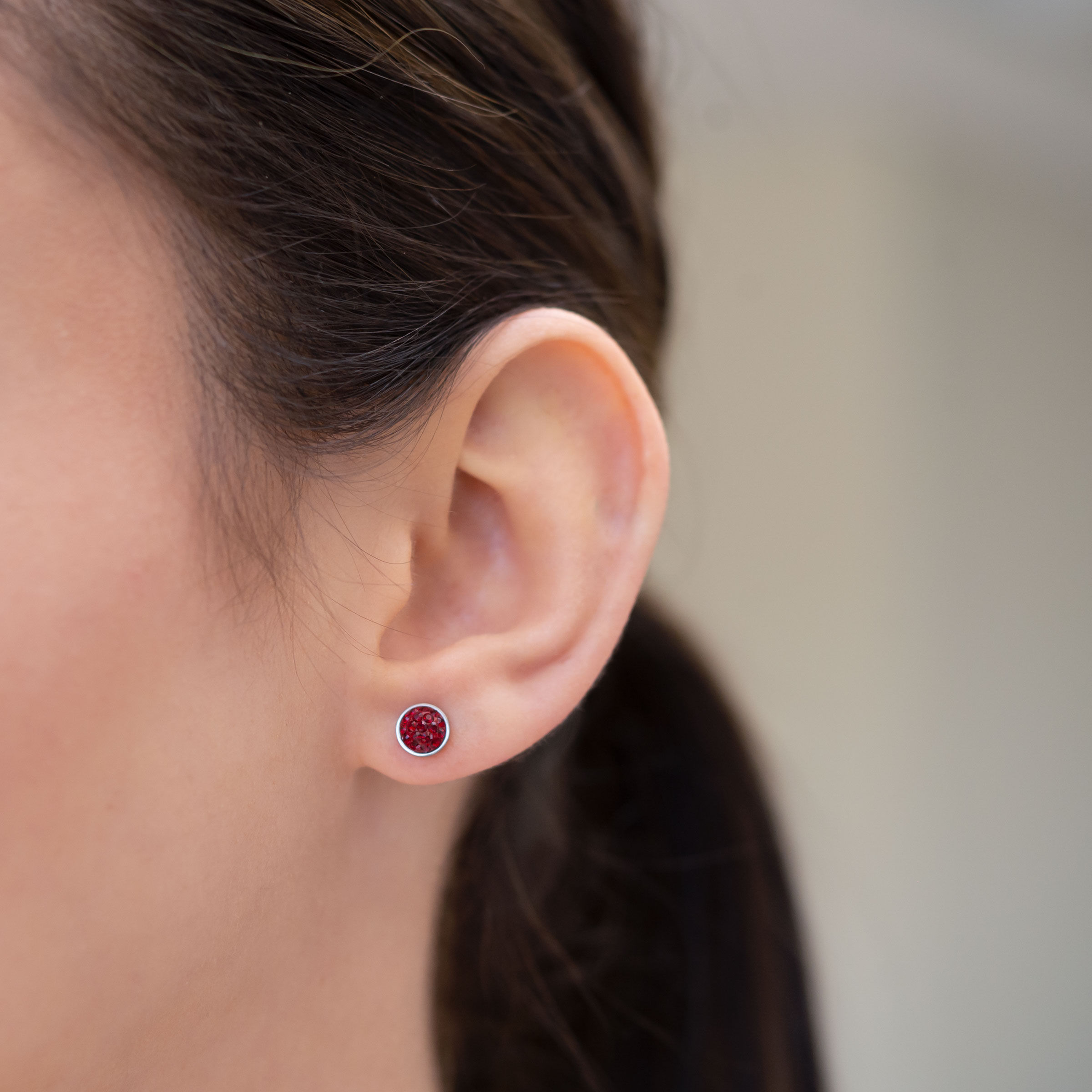 January Birthstone Earrings — view 2